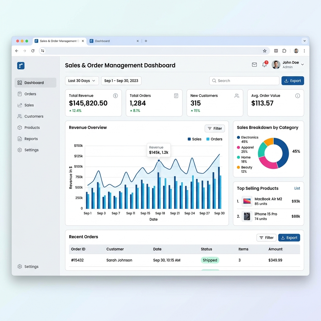 Sales & Order Management System